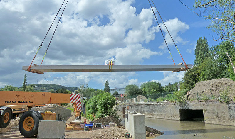 Einbau Granitbrücke Einbau Granitbrücke